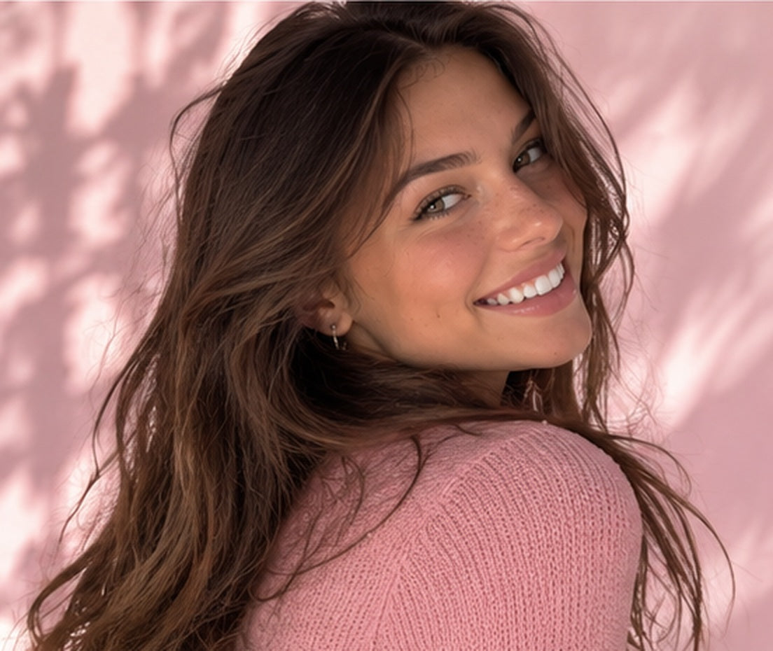 Smiling SummerSmile lifestyle model in pink